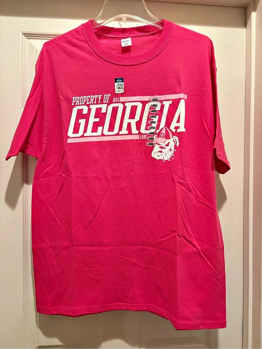 Hanes University of Georgia Property Of Bulldogs T-Shirt Large